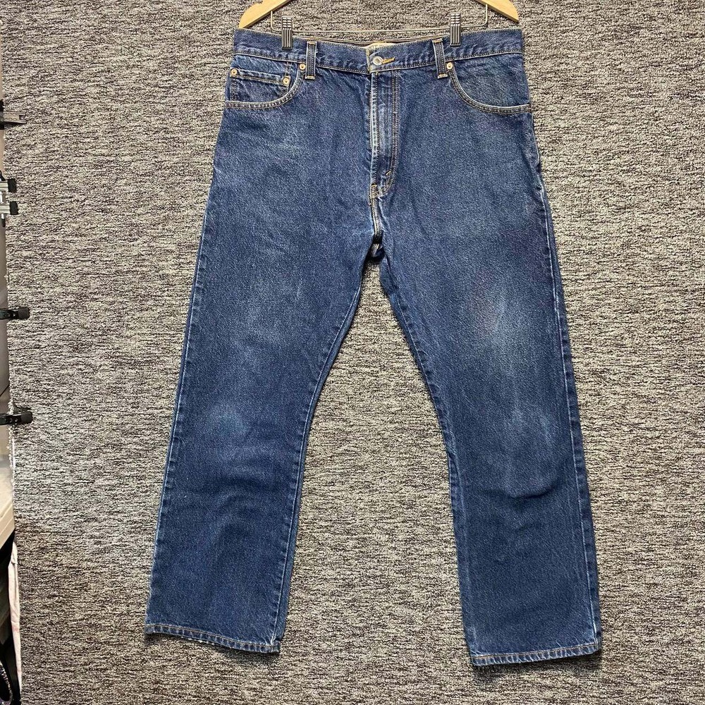 Levis 517 Bootcut Jeans Mens 36x30 Blue Medium Dark Wash Denim Rugged Workwear - Picture 1 of 15